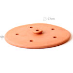 27 CM Handmade Pottery Clay Pot Lid Cover Unglazed Handcrafted Terracotta Rolling Lid Natural Stoneware Weighted Cooking Press 1 Piece Brown - Image 3