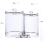 2 Compartments Clear Acrylic Cotton Swabs Organizer Cotton Ball storage Box Makeup Cotton Pads Box - Image 3