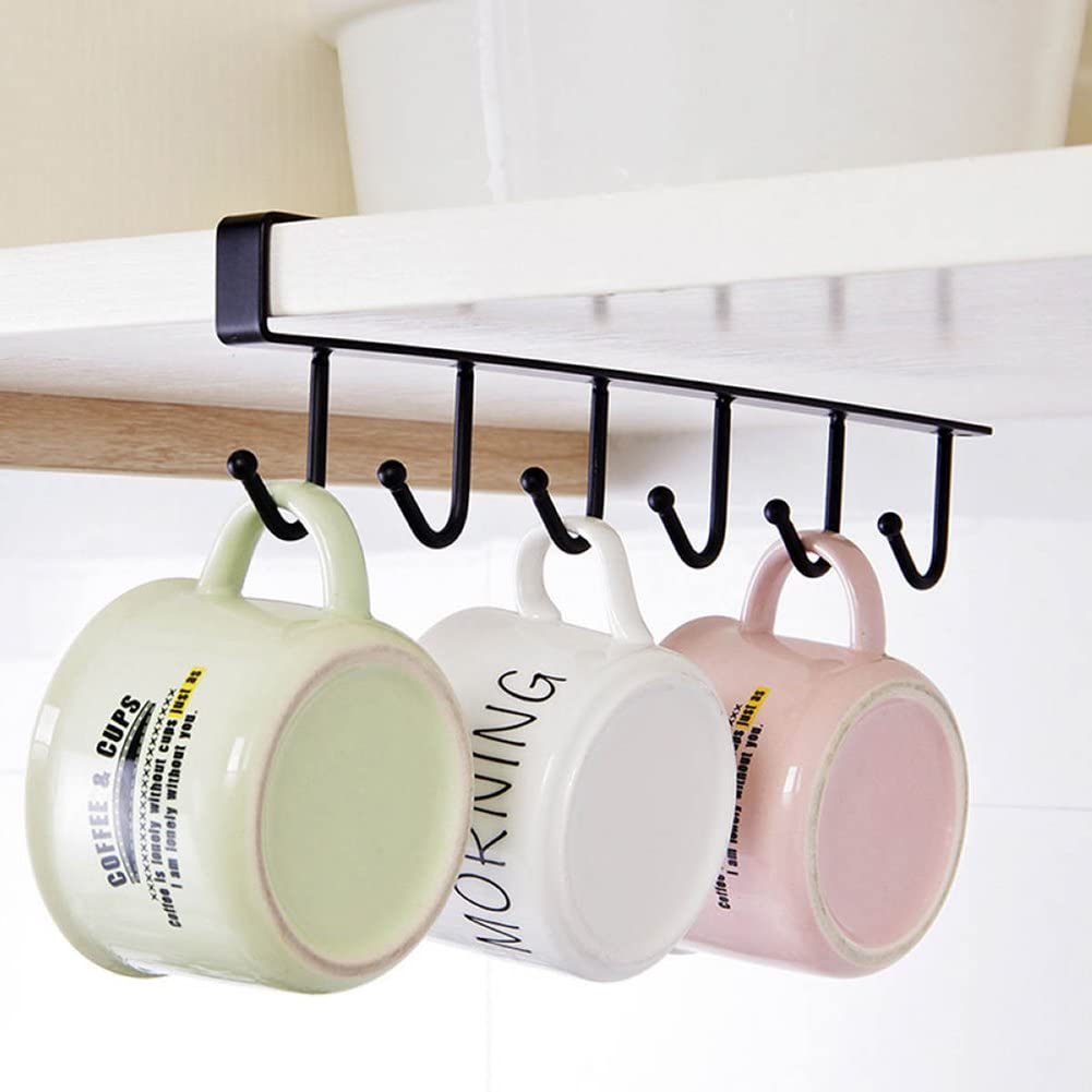 XILAOTOU Mug Rack Under Cabinet - Coffee Cup Holder, Each Bracket is  Equipped with 6 and Adjustable