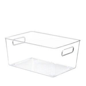 29 CM, Transparent Acrylic Multipurpose Storage Box with Integrated Handles for Kitchen, Bathroom, Bedroom, Office