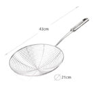 21 CM Stainless Steel Deep Fryer Mesh Strainer with Long Handle Mesh Strainer Skimmer with Hanging Hole for Frying and Cooking Silver - Image 3