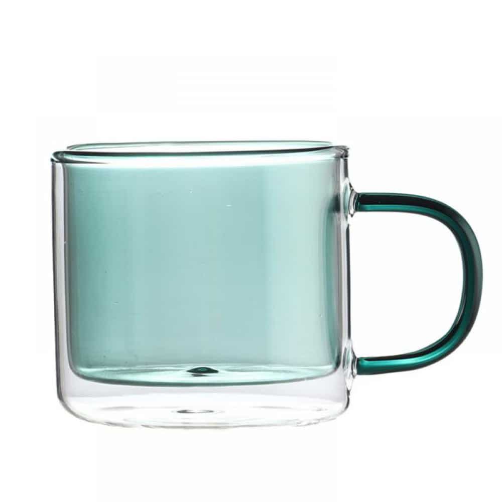 1 Pc High Quality Heat Resistant Borosilicate Double Wall Wavy Glass Clear  Green Blue Amber Coffee Water Milk Drinking Cup 200ml - Glass - AliExpress