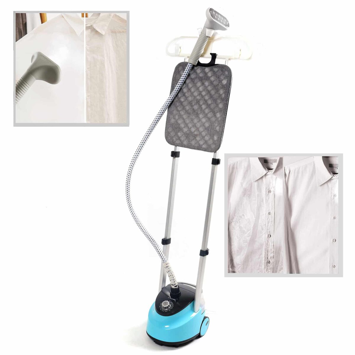 Professional Vertical Adjustable Garment Steamer with Wheels, 2000 W