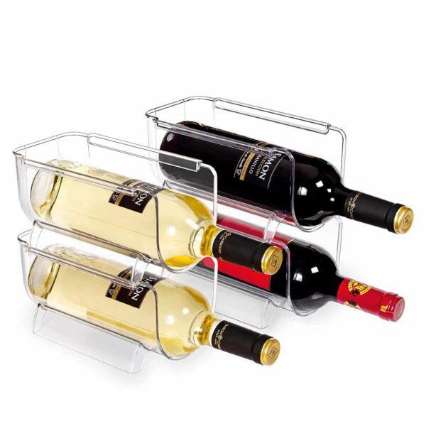 Acrylic Water Bottle Organizer Stackable Wine Bottle Storage Rack Drink Bottle Holder for Kitchen Fridge Cabinet Organization 1 Piece
