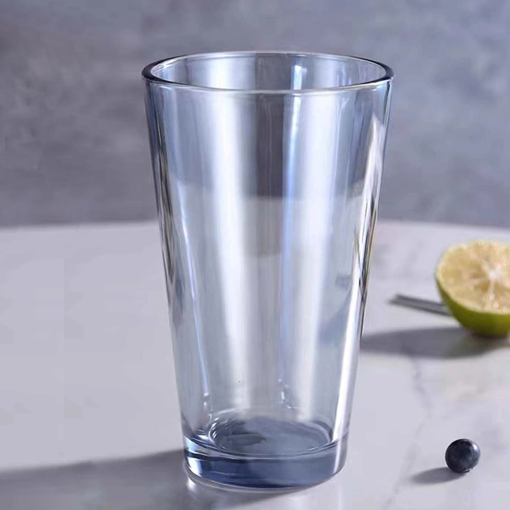 400ml Transparent Glass Cup Durable Drinking Glasses With Lid And