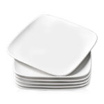21 CM Square Lightweight Porcelain Side Plate for Appetizers Entrees and Desserts 1 Piece White