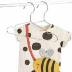 32 CM Set of 10 Stainless Steel Hangers with Non Slip Grooves Heavy Duty and Space Saving Clothes Hangers for Kids Children and Toddler Clothes