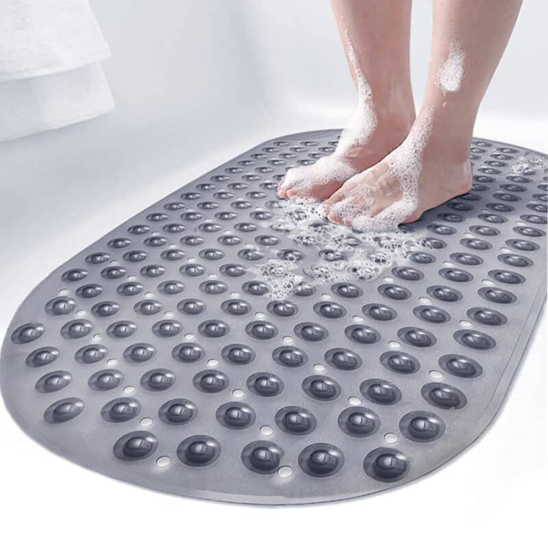 37 cm x 80 cm NonSlip Shower Mat with Suction Cups and Drain Holes