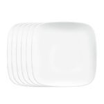 25 CM Square Lightweight Porcelain Dinner Plate for Pasta Rice and Steak 1 Piece White