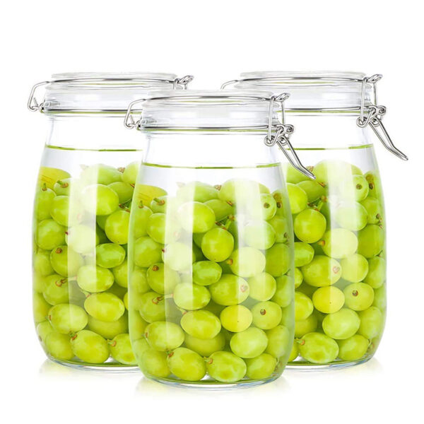 Glass Food Storage Canister with Airtight Clamp Lid 1 Piece
