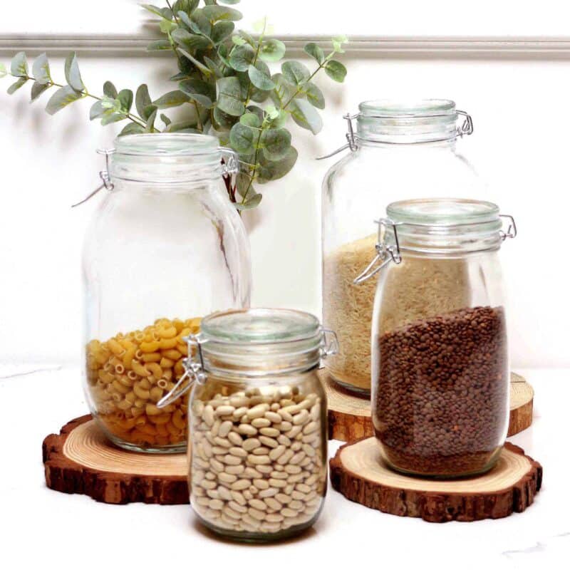 Glass Food Storage Canister with Airtight Clamp Lid Rayane's