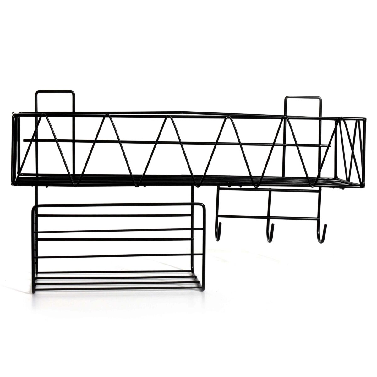 41 CM Wall Mounted, Hanging Storage Basket with Adhesive Hooks for