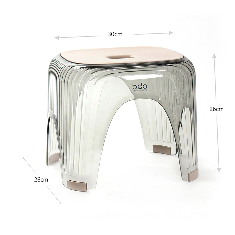 26 CM Acrylic Transparent Bathroom Stool Non Slip Shower Stool