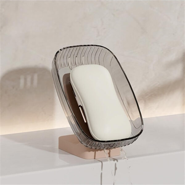 Wall Mounted Adhesive Dual Purpose Soap Box Holder with Drainer for Shower, Bathroom, Kitchen