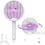 3000 Watt Foldable High Voltage Electric Bug Zapper Racket with LED Light, Rechargeable USB Rechargeable Fly Zapper for Home and Outdoor