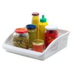 29 CM Multipurpose Organizer Storage Basket Organizing Baskets for Kitchen Pantry Refrigerator and Bathroom 1 Piece White
