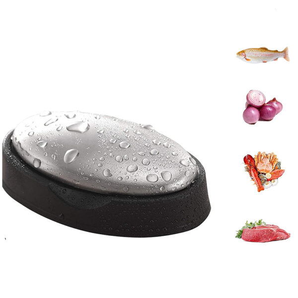Stainless Steel Soap Odor Remover Bar and Holder Eliminating Smell of Onion Garlic or Fish from Hands or Skin Dishwasher Safe