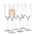 250 ML Set of 6 Flute Glasses Drinking Cups for Champagne and Wine