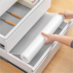 45 CM X 300 CM Non Slip Waterproof Mat Transparent Shelf and Drawer Liner Washable Liners for Kitchen Cabinets Shelves Drawers Pantry and Cupboard