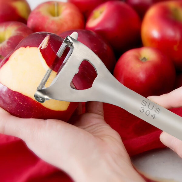 Stainless Steel Y Shape Peeler Multifunctional Tool for Peeling Fruits and Vegetables Bottles and Cans Opener Silver