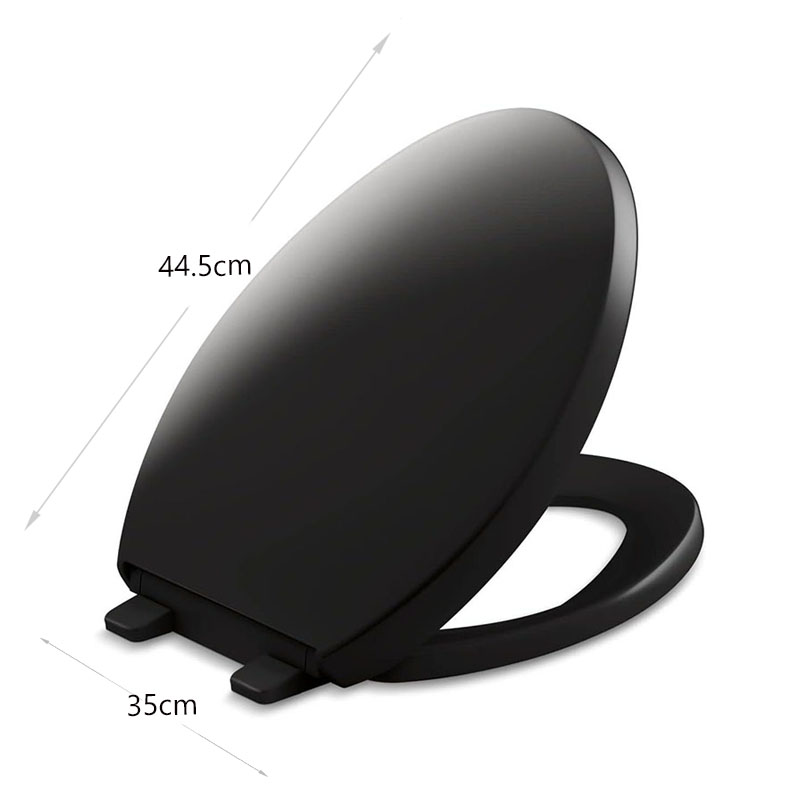 Grey Elongated Toilet Seat with GripTight Bumpers and QuietClose Lid