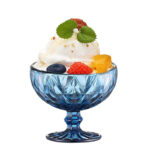 300 ML Set of 6 Glass Meghli and Ice Cream Bowls Dessert Bowls for Home Restaurants and Parties Blue