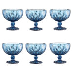 300 ML Set of 6 Glass Meghli and Ice Cream Bowls Dessert Bowls for Home Restaurants and Parties Blue - Image 2