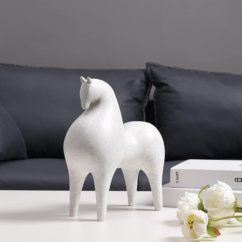 Resin Horse Statue for Home Shelf Décor, Abstract Horse Sculpture for