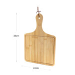 Wooden Square Serving Board with Handle and Hanging Hole Serving Boards for Cheese Pizza Bread Vegetables and Fruits - Image 3