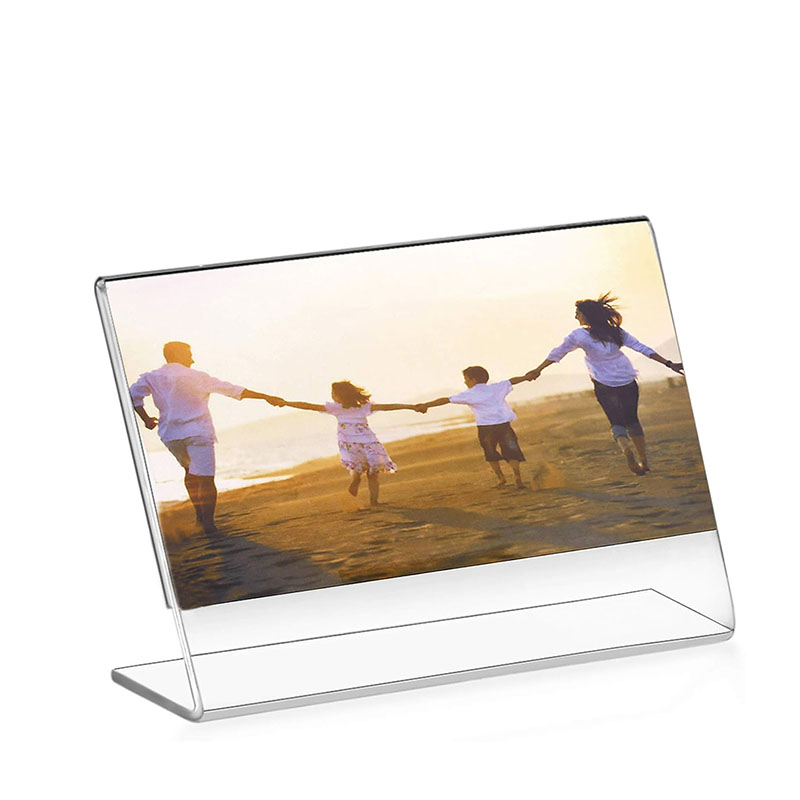 Clear Acrylic Self Standing Picture Frame, Photo Frame Stand in Desk or