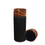 220 ML Stainless Steel Reusable Vacuum Flask with Leakproof Wooden Lid for Hot and Cold Drinks