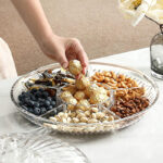 31 CM Acrylic Serving Tray with Lid Round Storage Container with 6 Compartments Multipurpose Platter for Dried Fruit Appetizers and Nuts 1 Piece - Image 4