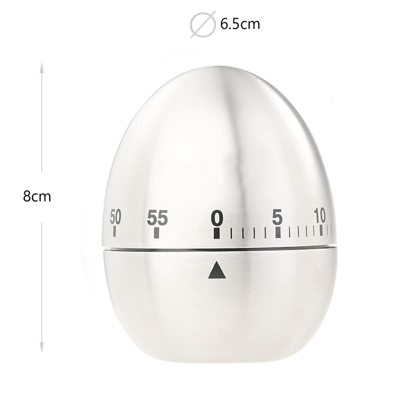 Mechanical Wind Up Egg Shaped Timer, 60 Minutes Kitchen Alarm Clock for