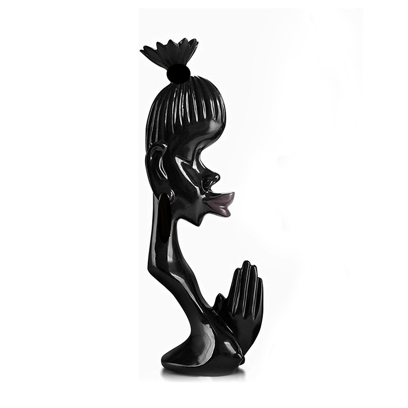 Resin Abstract African Head Sculpture, Decor Art Statue for Home and