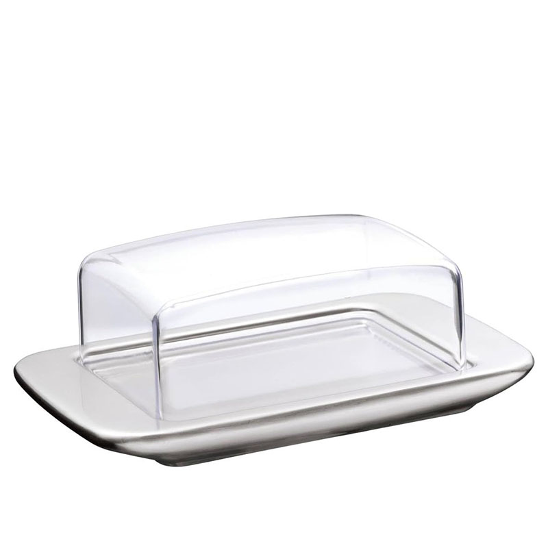 Stainless Steel Butter Dish with Acrylic Lid, Butter/Cheese Storage and