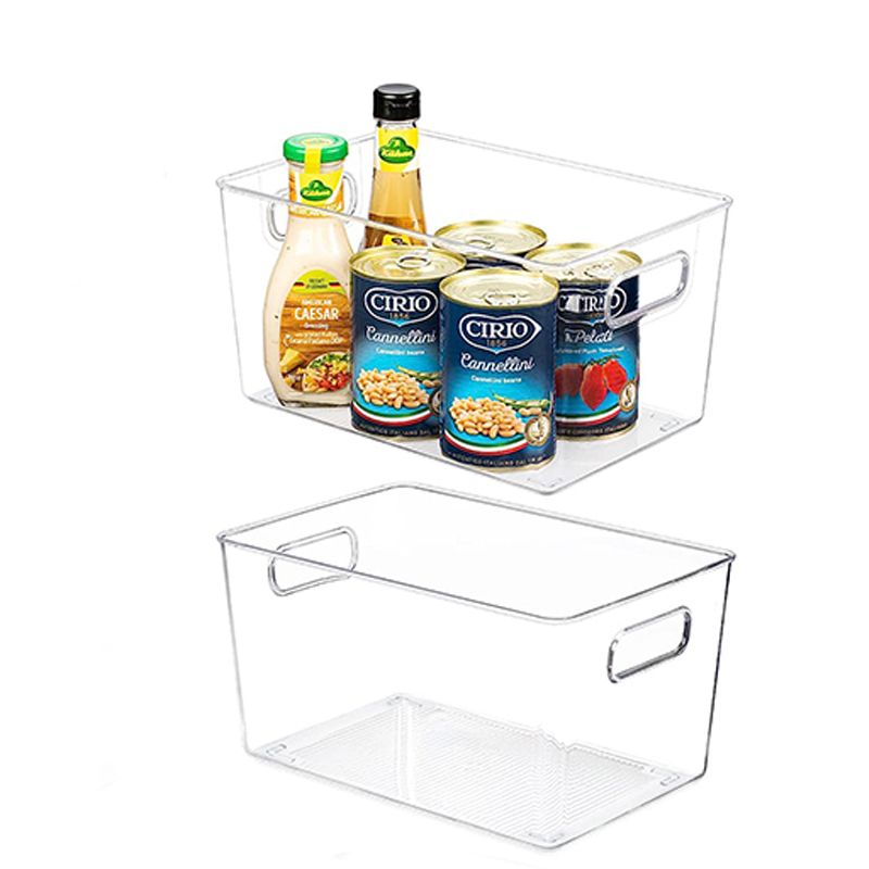 Transparent Acrylic MultiPurpose Storage Box with Integrated Handles for Kitchen, Bathroom