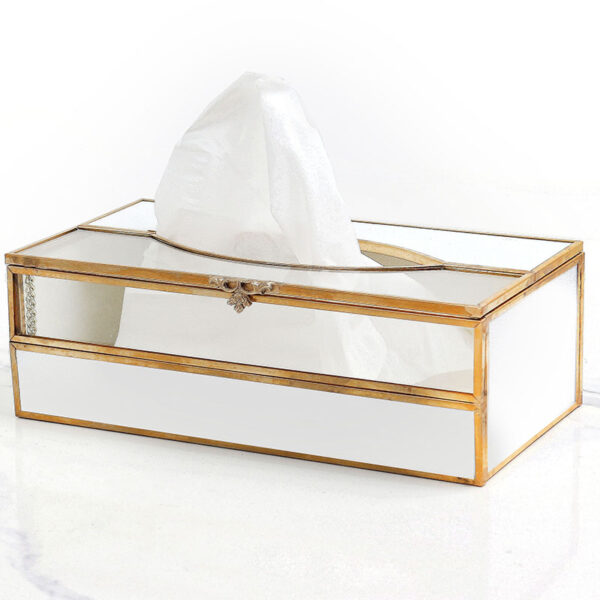22.5 CM, Decorative Glass Tissue Box Holder for Home Decor, Multifunctional Tissue Box for Bedroom, Living Room, Office