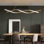 120 CM Modern Hanging LED Helix Pendant Lights for Dining Room Kitchen Bedroom Living Room Gold - Image 2