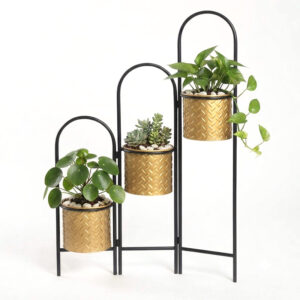 3 Tier Plants Stand with Removable Pots for Indoor and Outdoor Plants Perfect for Living Room Garden Patio Gold
