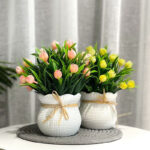 20 CM Artificial Flower in White Pot for Home Decor Wedding Event Party and Office - Image 4