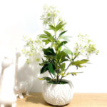 46 CM Artificial White Blossom Plant for Home Decor Living Room Office Porch and Desktop - Image 2