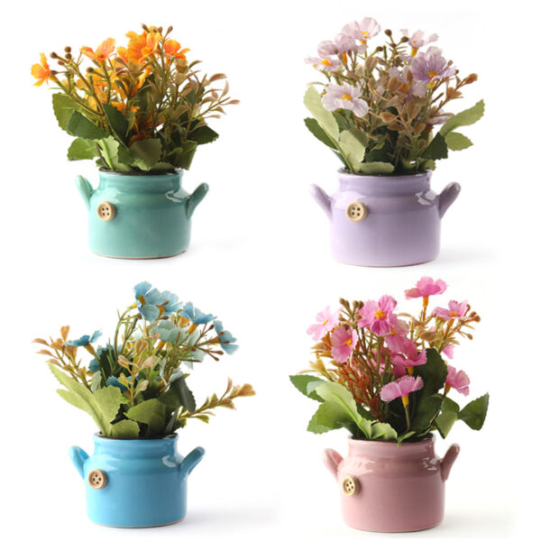 13 CM Artificial Nordic Flowers With Modern Porcelain Pot for Home Decor Wedding Event Party and Office