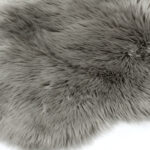 90 CM Faux Fur Flower Shaped Tree Skirt Rug for Bedroom Living Room and Guest Room Gray - Image 4
