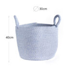 Double Handle Fabric Laundry Hamper Bag with Handles Organizer Baskets for Living Room Bedroom Nursery and Laundry Blue - Image 3