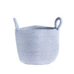 Double Handle Fabric Laundry Hamper Bag with Handles Organizer Baskets for Living Room Bedroom Nursery and Laundry Blue