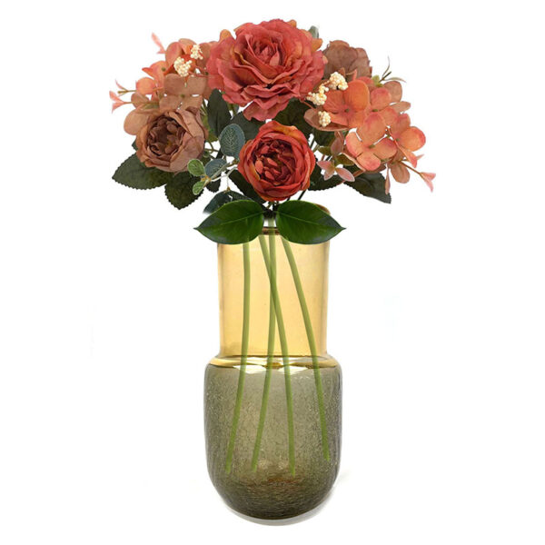31 CM, Stylish Modern Textured Glass Vase for Living Room, Office, Porch, Desktop