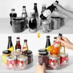 29 CM Clear Acrylic Multifunctional Rotatable Storage Tray 360° Degree Spinning Organizer for Kitchen Pantry Bathroom Makeup and Cosmetics - Image 2