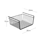 30 CM Multipurpose Under Shelf Storage Organizer Basket for Kitchen Bathroom and Bedroom Black - Image 3