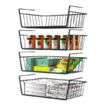 Multipurpose Under Shelf Storage Organizer Basket for Kitchen Bathroom and Bedroom Black