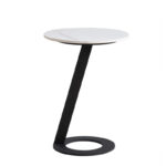 56 CM Pillar Side Table with Marble Top Coffee Table for Living Room Guest Room Bedroom